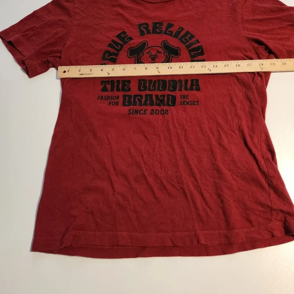 True Religion T-Shirt Dahlia Buddha‎ The Buddha Brand Red Cotton Mens Medium